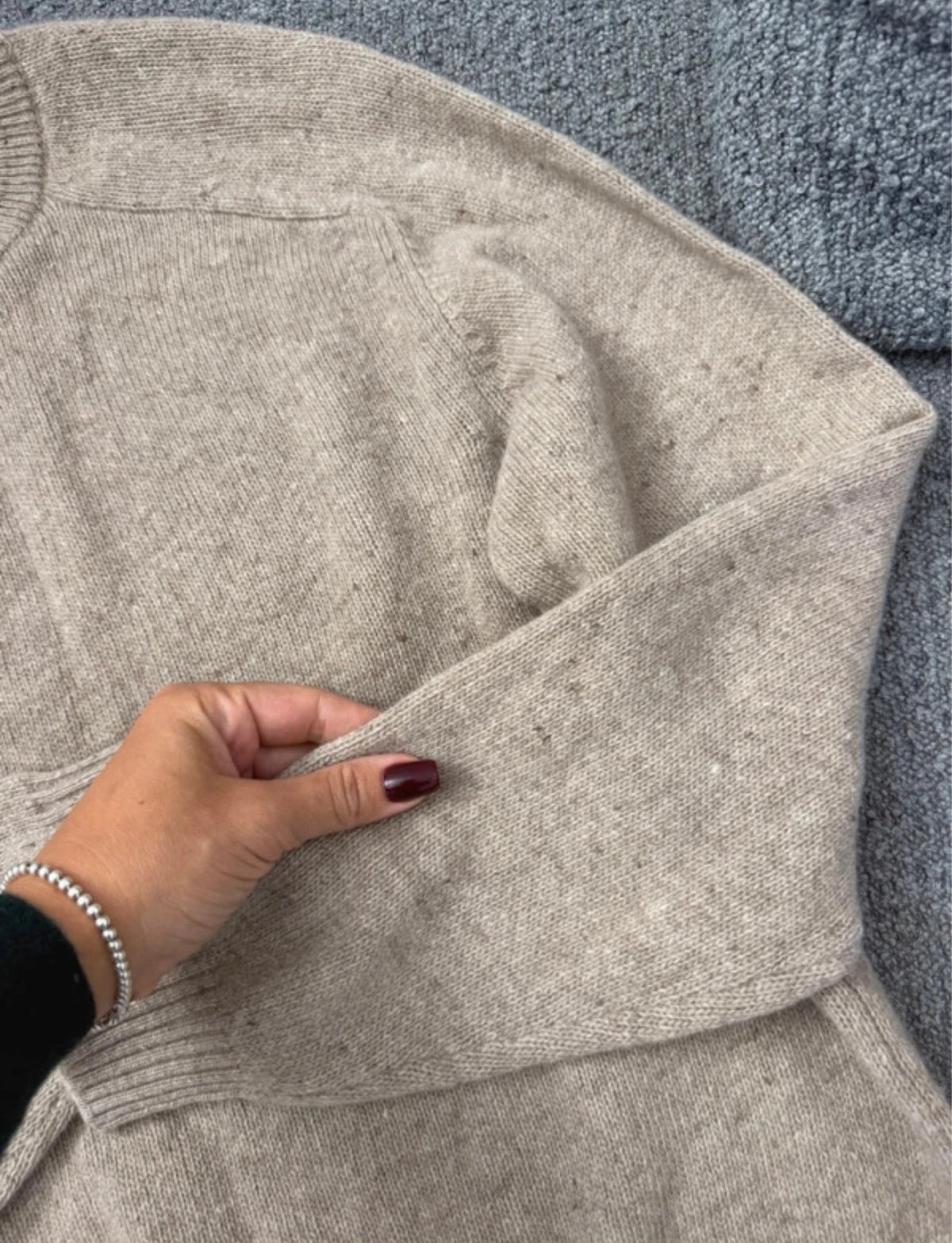 Nicole Farhi beige lambswool cashmere blend sweater