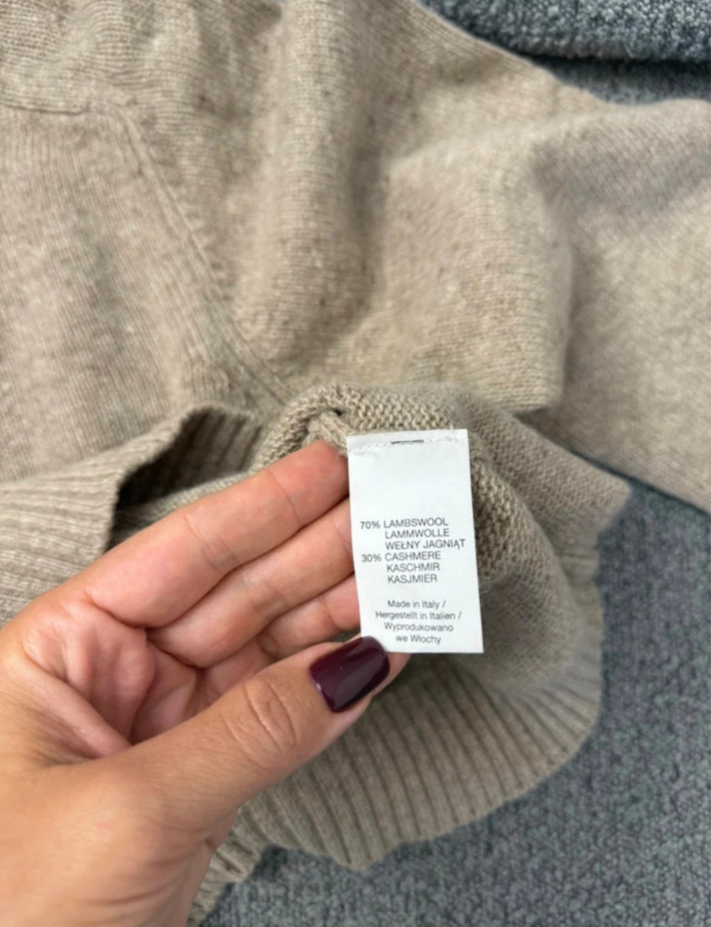 Nicole Farhi beige lambswool cashmere blend sweater