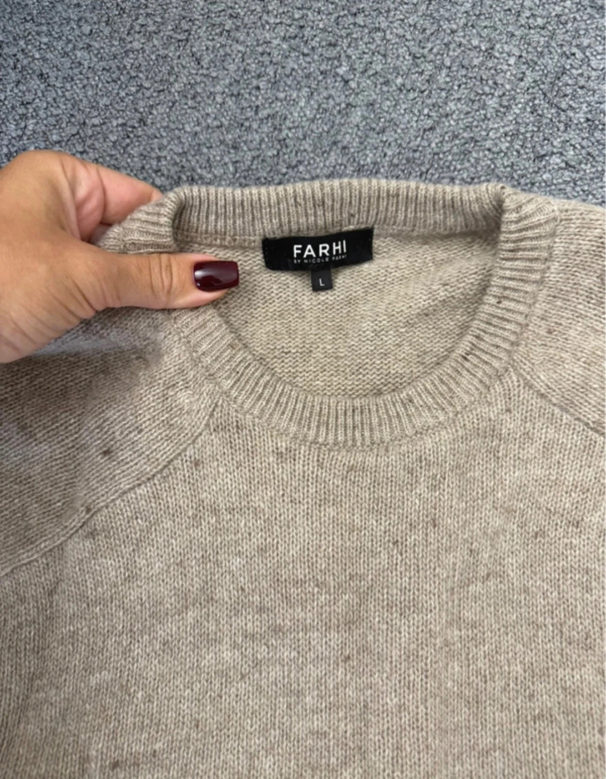 Nicole Farhi beige lambswool cashmere blend sweater