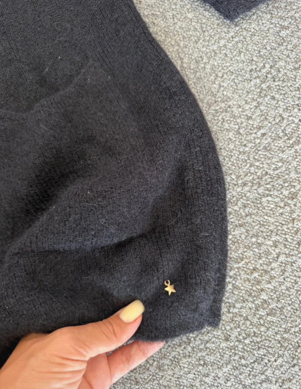 Des petits hauts black baby alpaga extrafine mohair cardigan