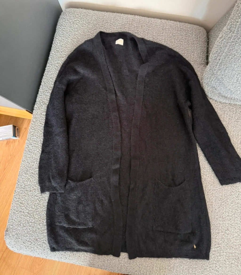 Des petits hauts black baby alpaga extrafine mohair cardigan