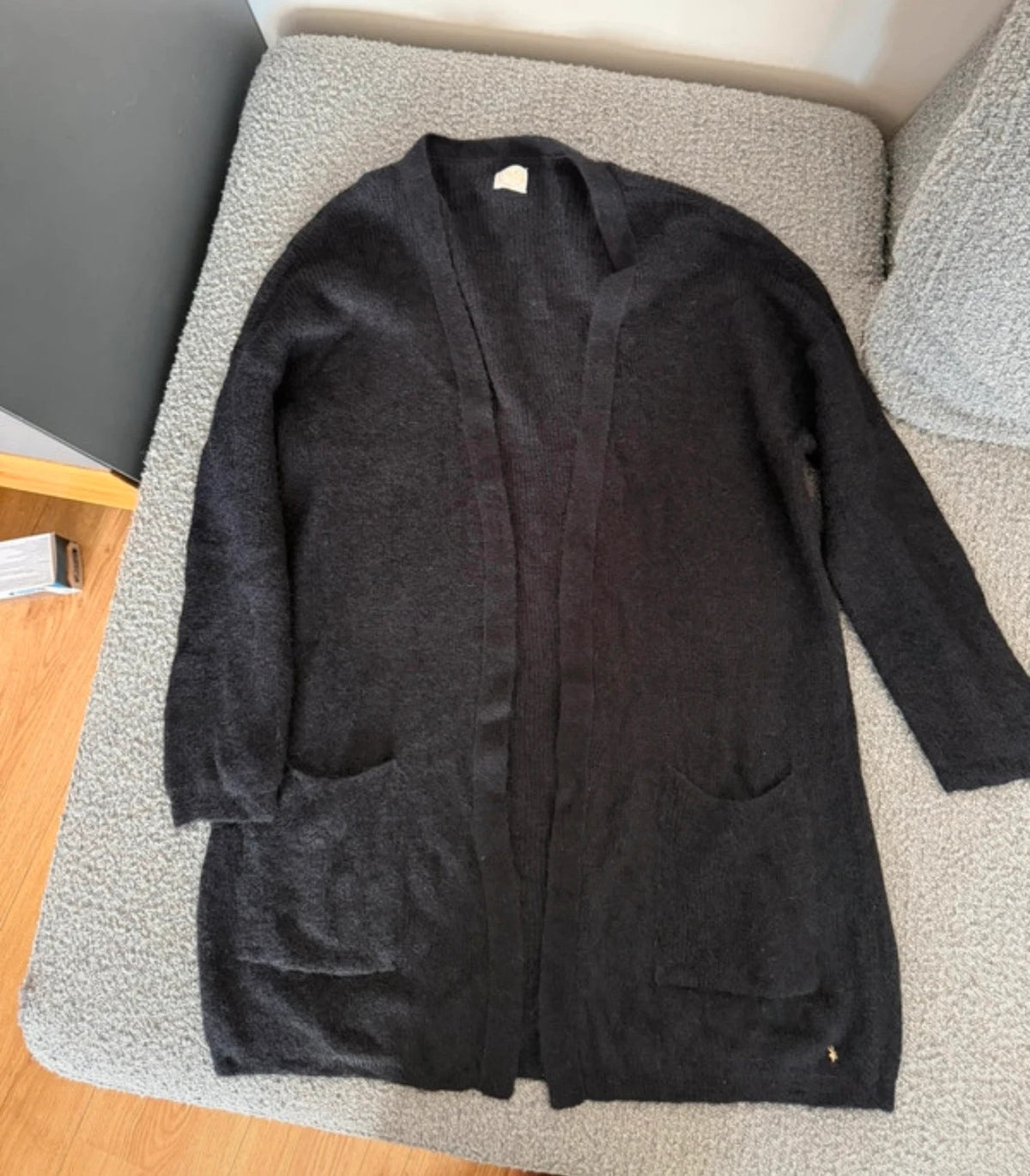 Des petits hauts black baby alpaga extrafine mohair cardigan