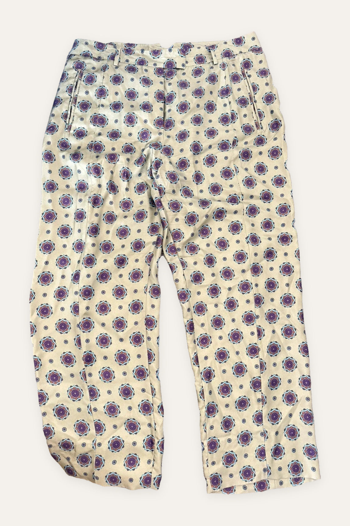 Alberto Biani green silk trousers