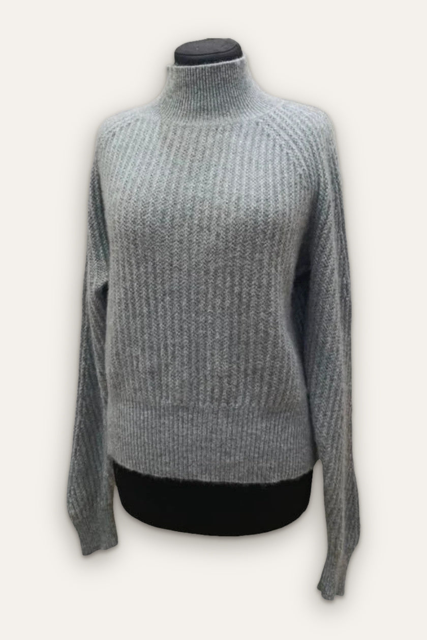 Allude grey 100% cashmere turtleneck sweater