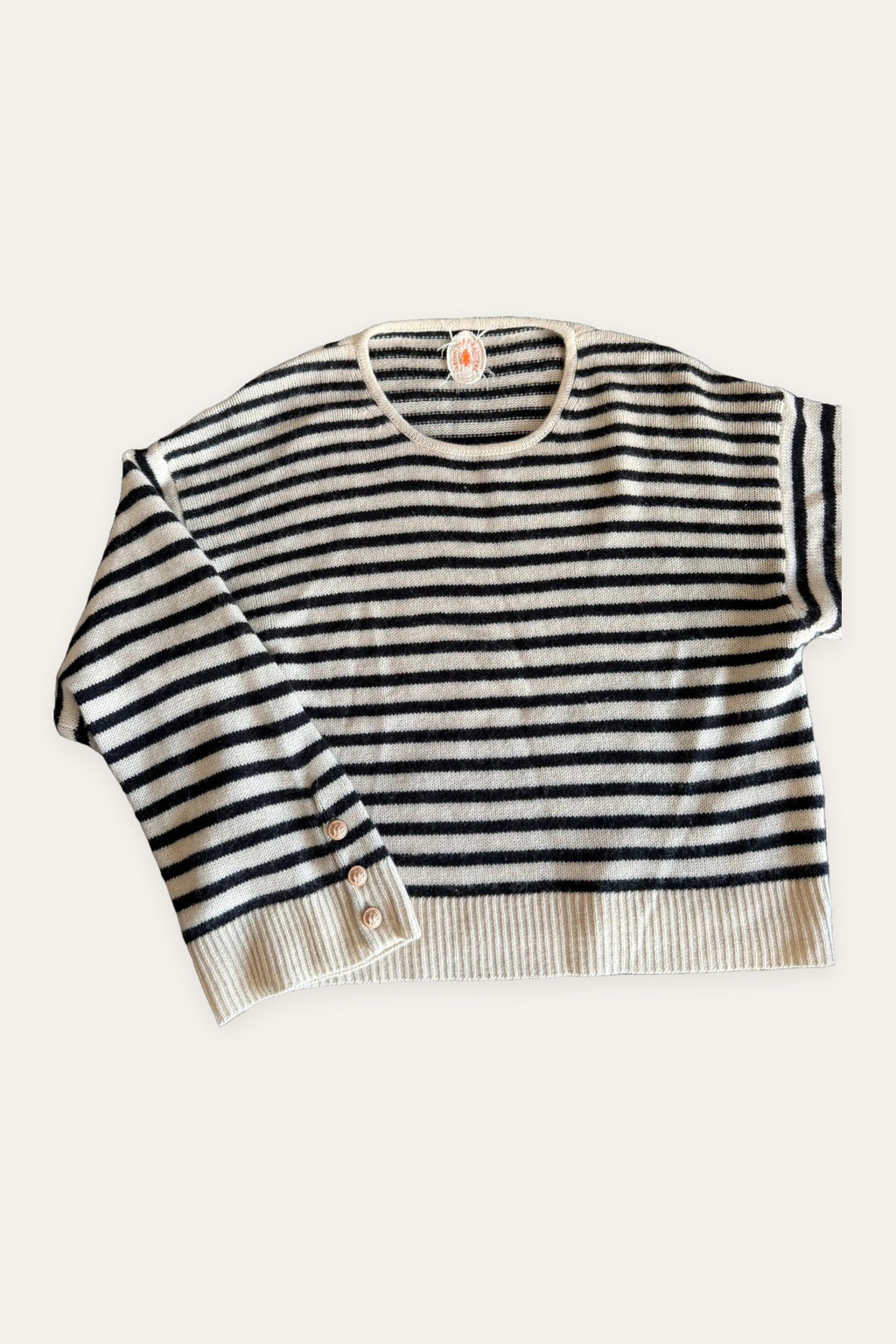 Allude jardin des oranges striped oversize wool cashmere sweater jumper