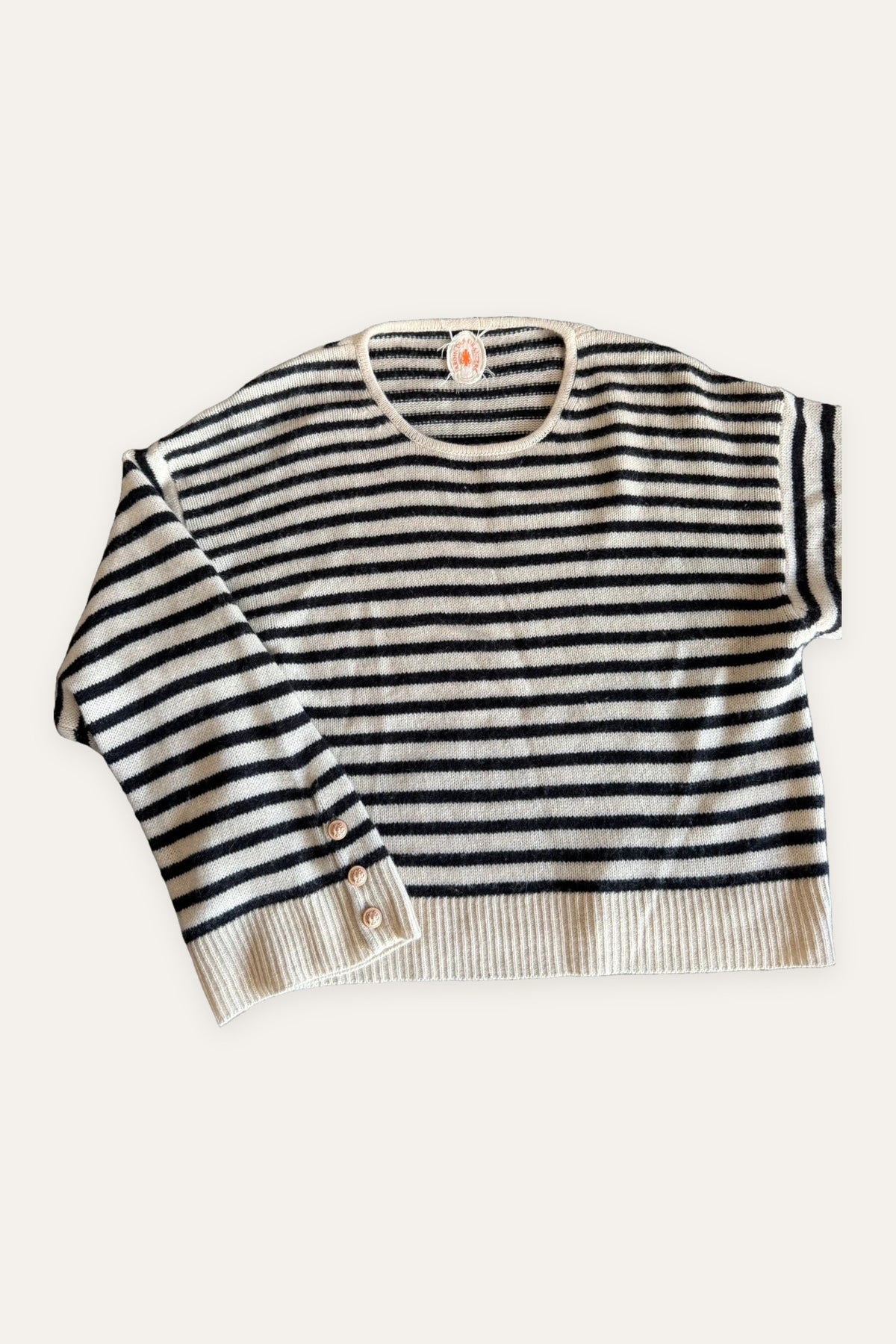 Allude jardin des oranges striped oversize wool cashmere sweater jumper