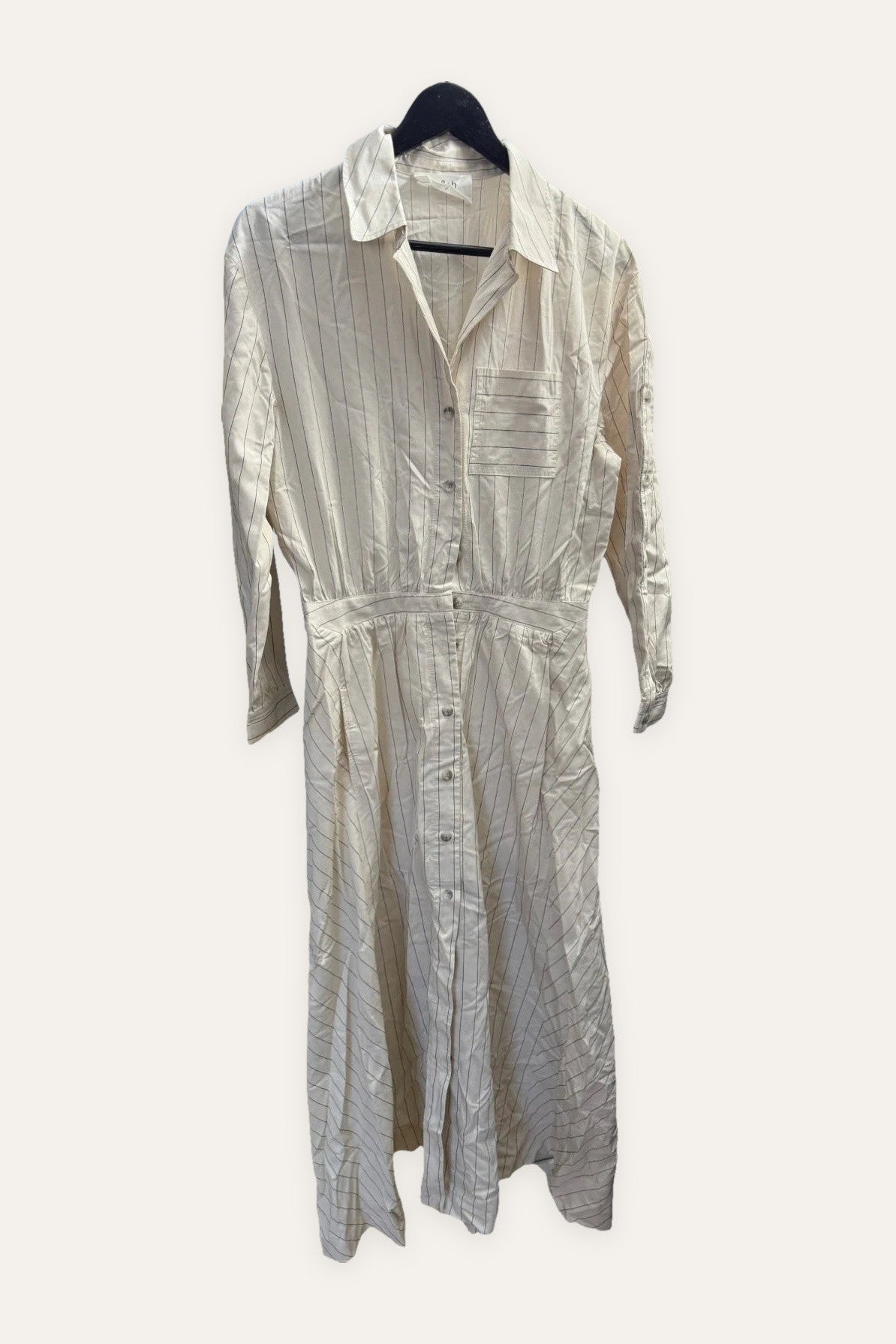 Ba&sh Sami ecru viscose striped long dress