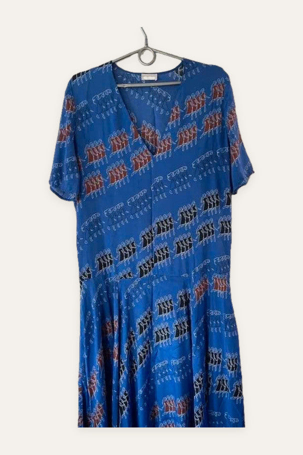 By Malene Birger blue viscose silk long dress