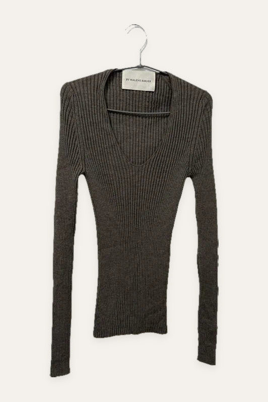 By Malene Birger Rione brown wool ribbed longsleeve