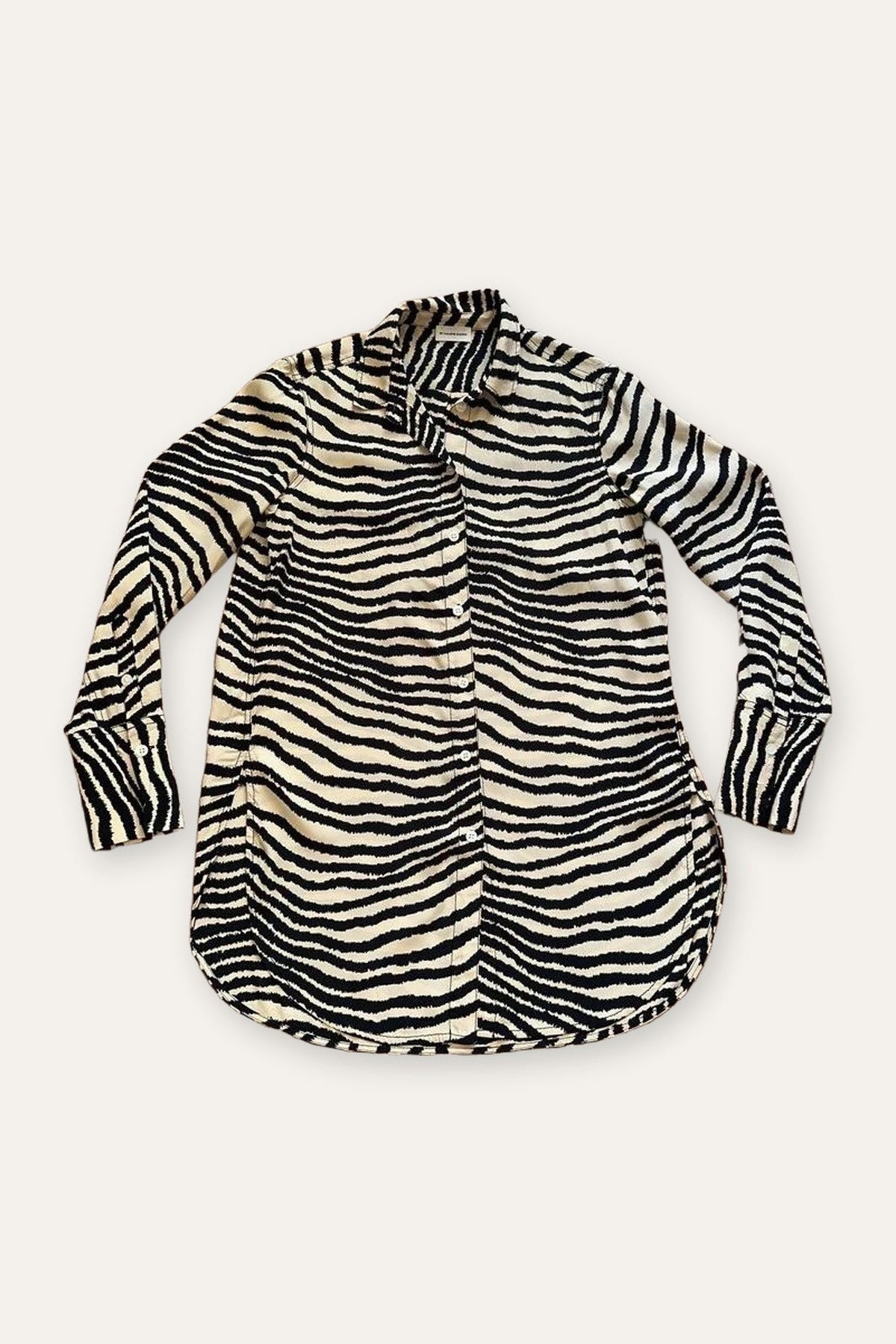 By Malene Birger silk viscose zebra animal print shirt