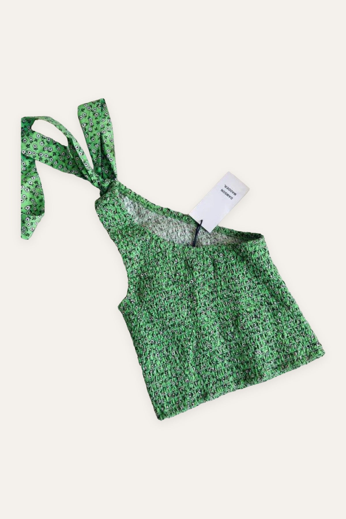 Damson Madder new green one shoulder top