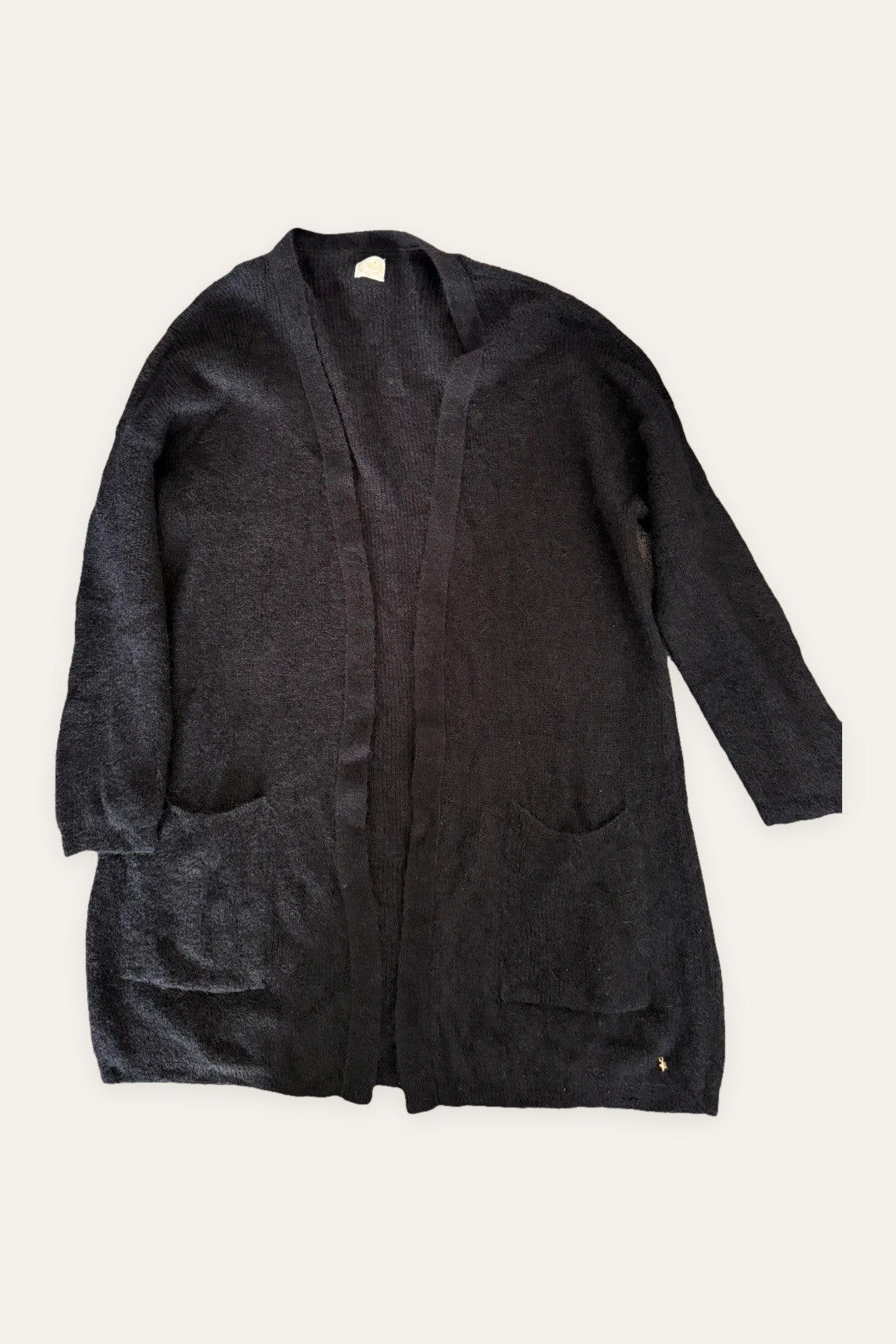 Des Petits Hauts black super kid mohair baby alpaca cardigan