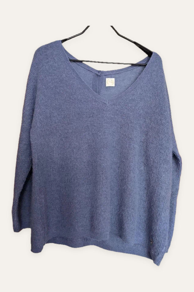 Des Petits Hauts blue kid mohair alpaca wool jumper sweater