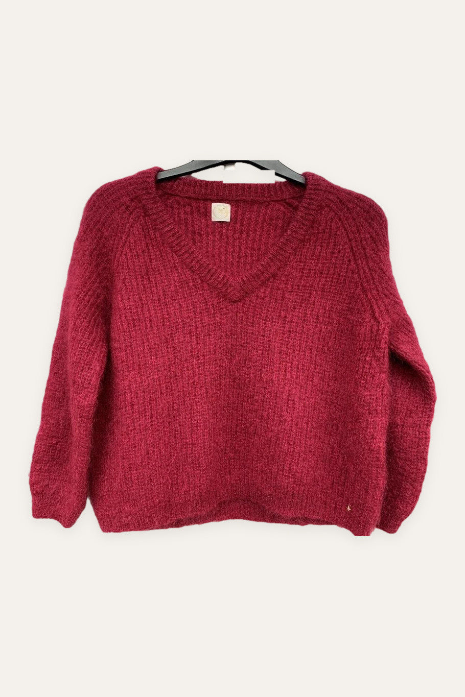 Des Petits Hauts Bulin kid mohair burgundy sweater jumper