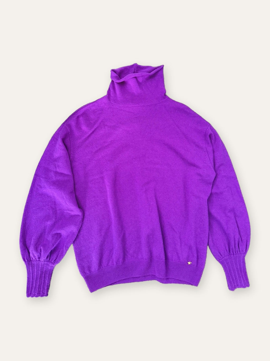 Des Petits Hauts purple Armonie merino wool turtleneck sweater - view 2