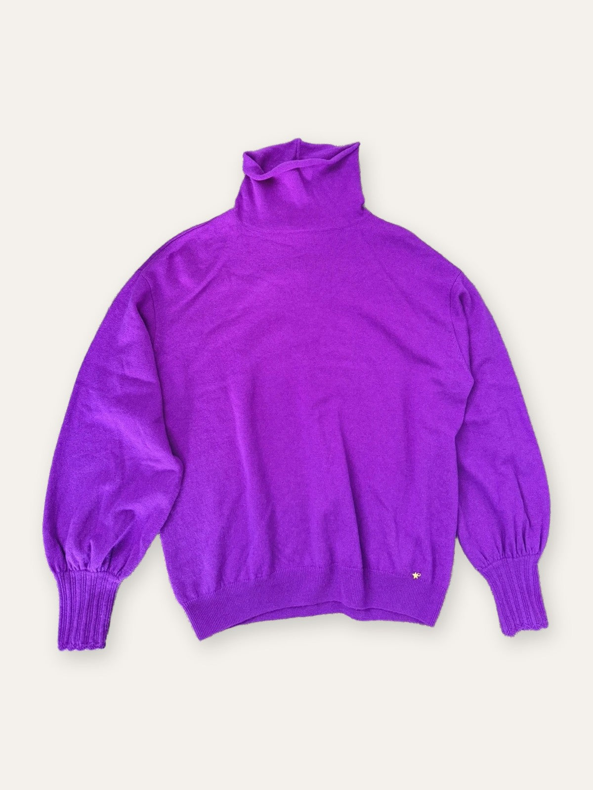 Des Petits Hauts purple Armonie merino wool turtleneck sweater - view 2