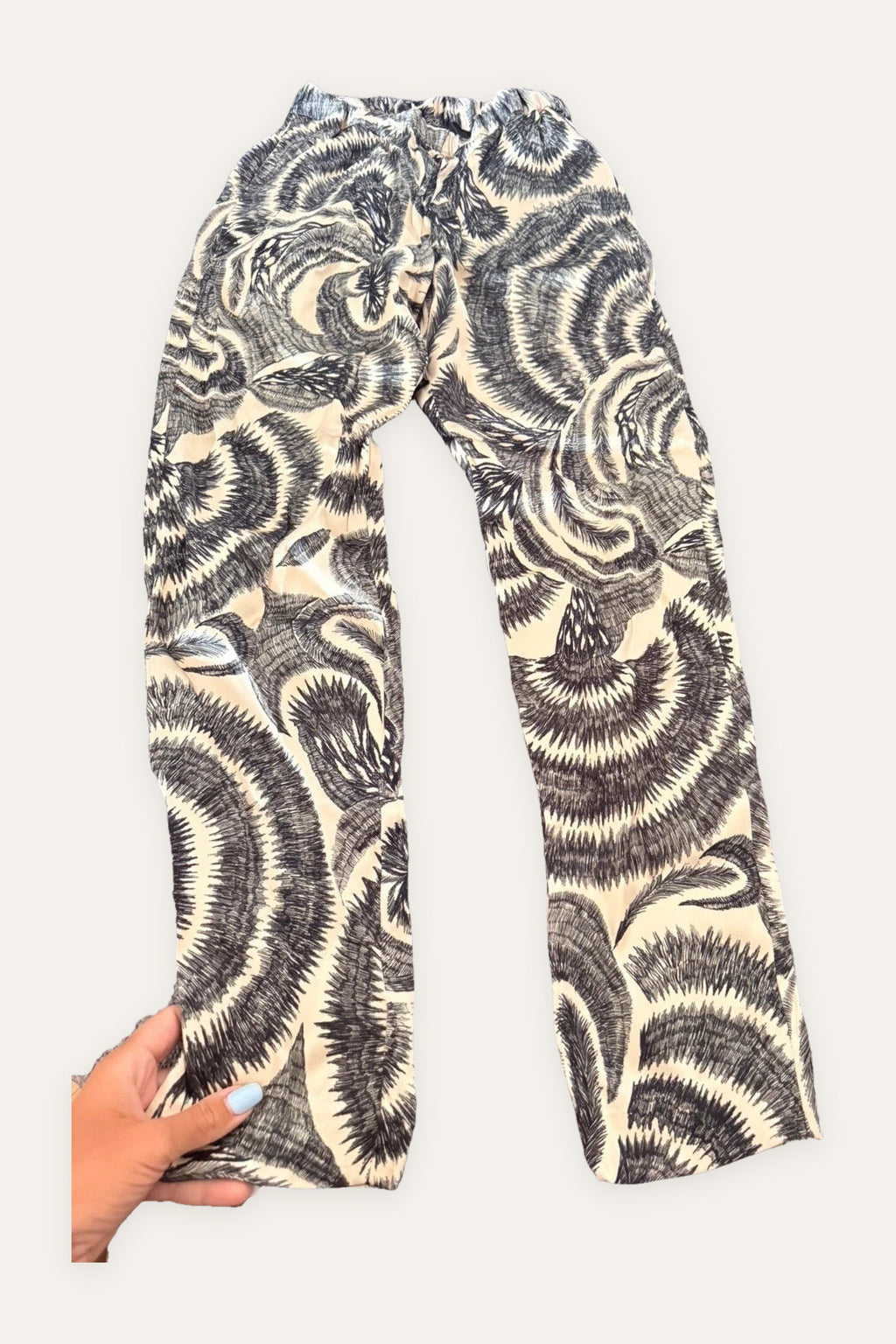 Dries van Noten beige viscose acetate fluid trousers