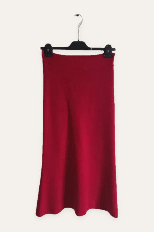 Equipment red 100% cashmere long skirt