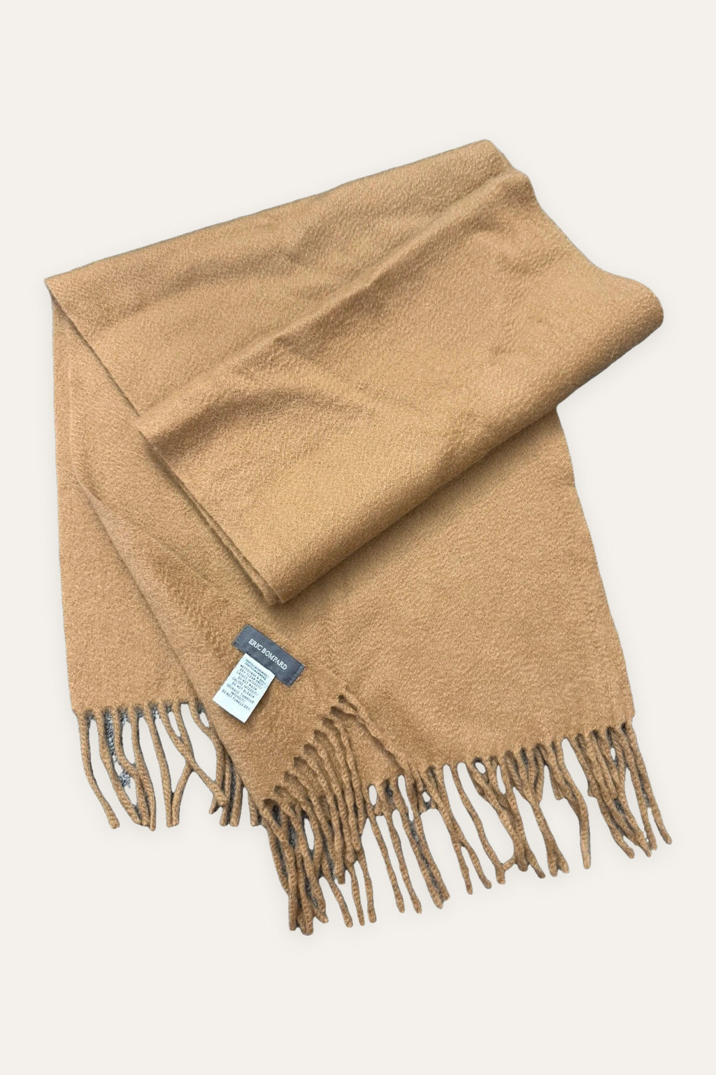Eric Bompard beige brown cashmere scarf