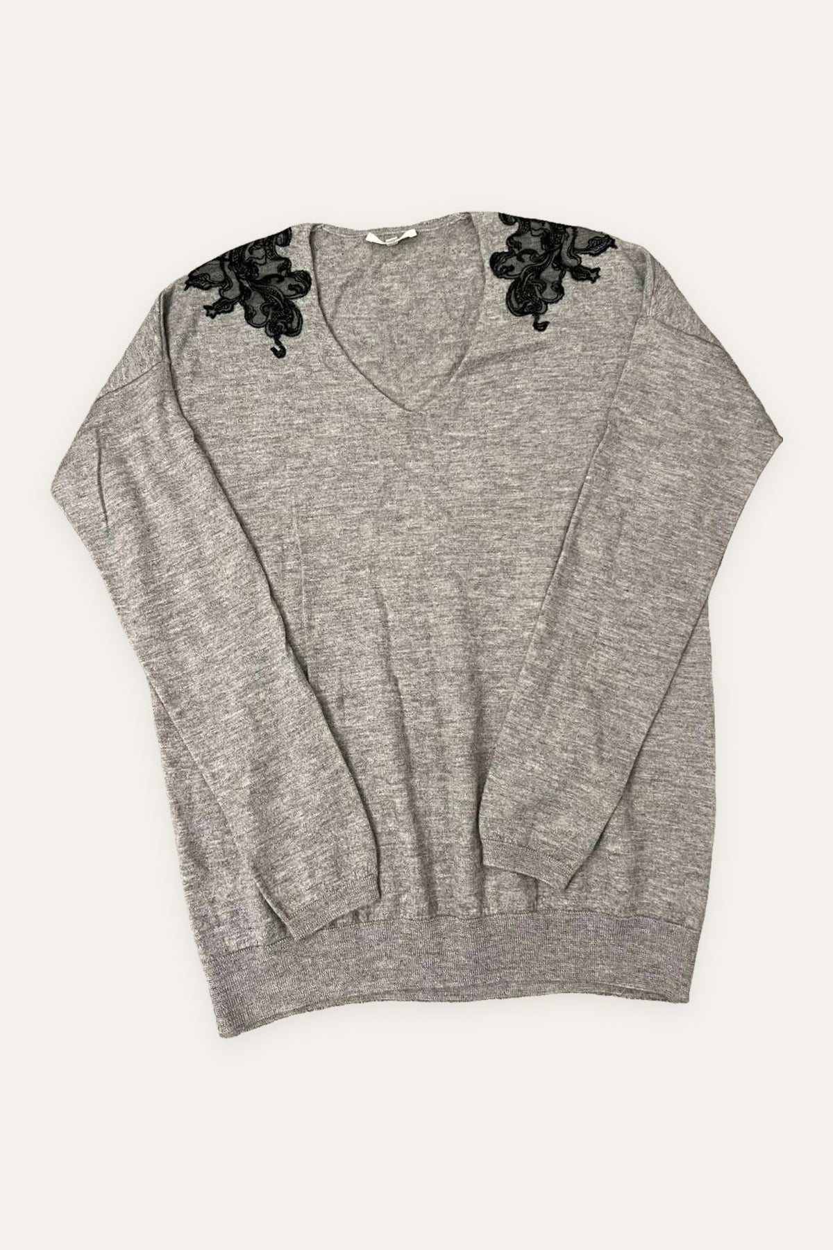 Eric Bompard grey cashmere jumper sweater