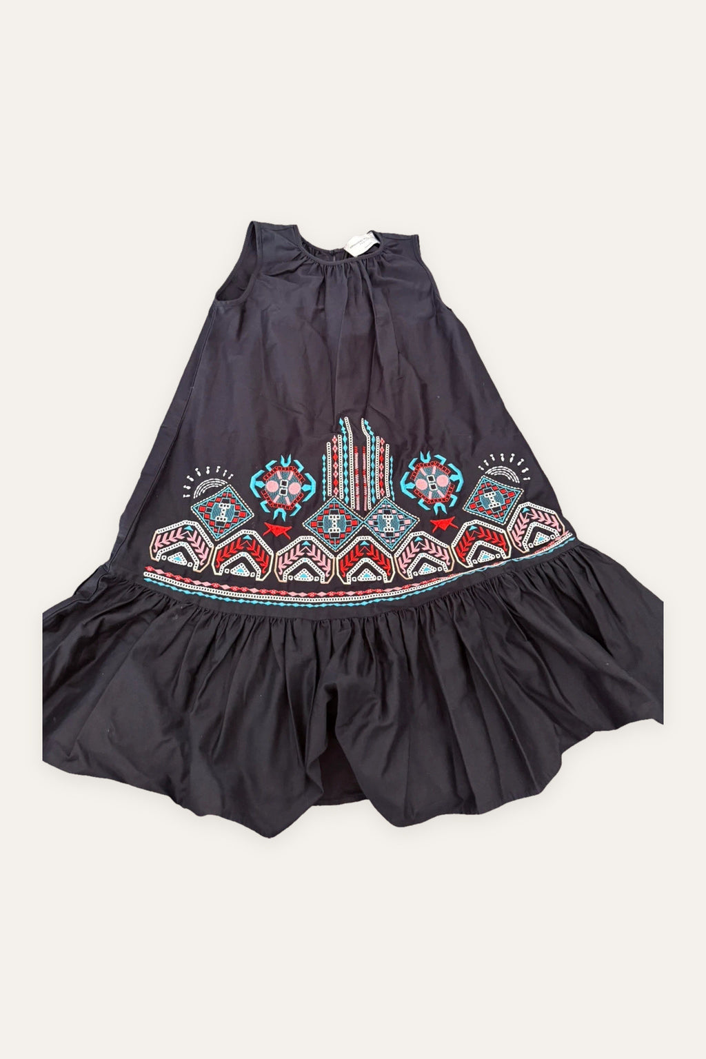 Ermanno Scervino black cotton embroidered dress