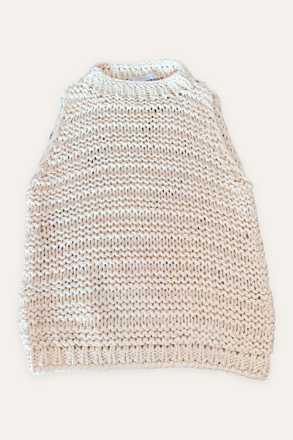 Fabiana Filippi cream cotton knitted sleeveless vest