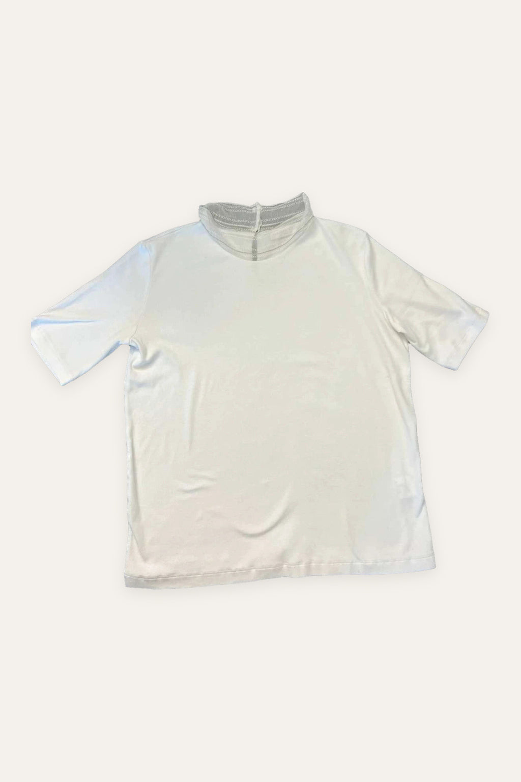 Fabiana Filippi white cotton silk collar t-shirt blouse
