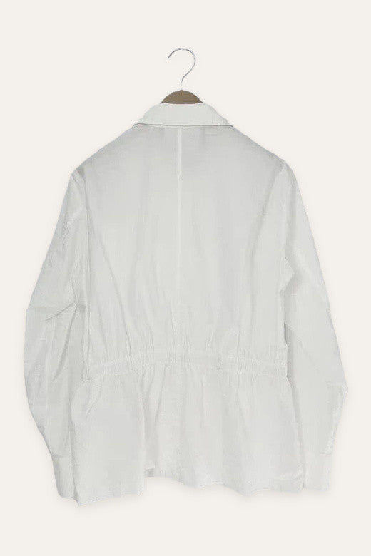 Fabiana Filippi white taffeta cotton blend shirt jacket