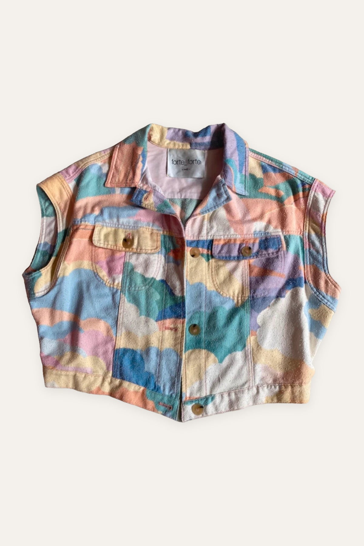 Forte Forte pastel colourful cotton sleeveless jacket