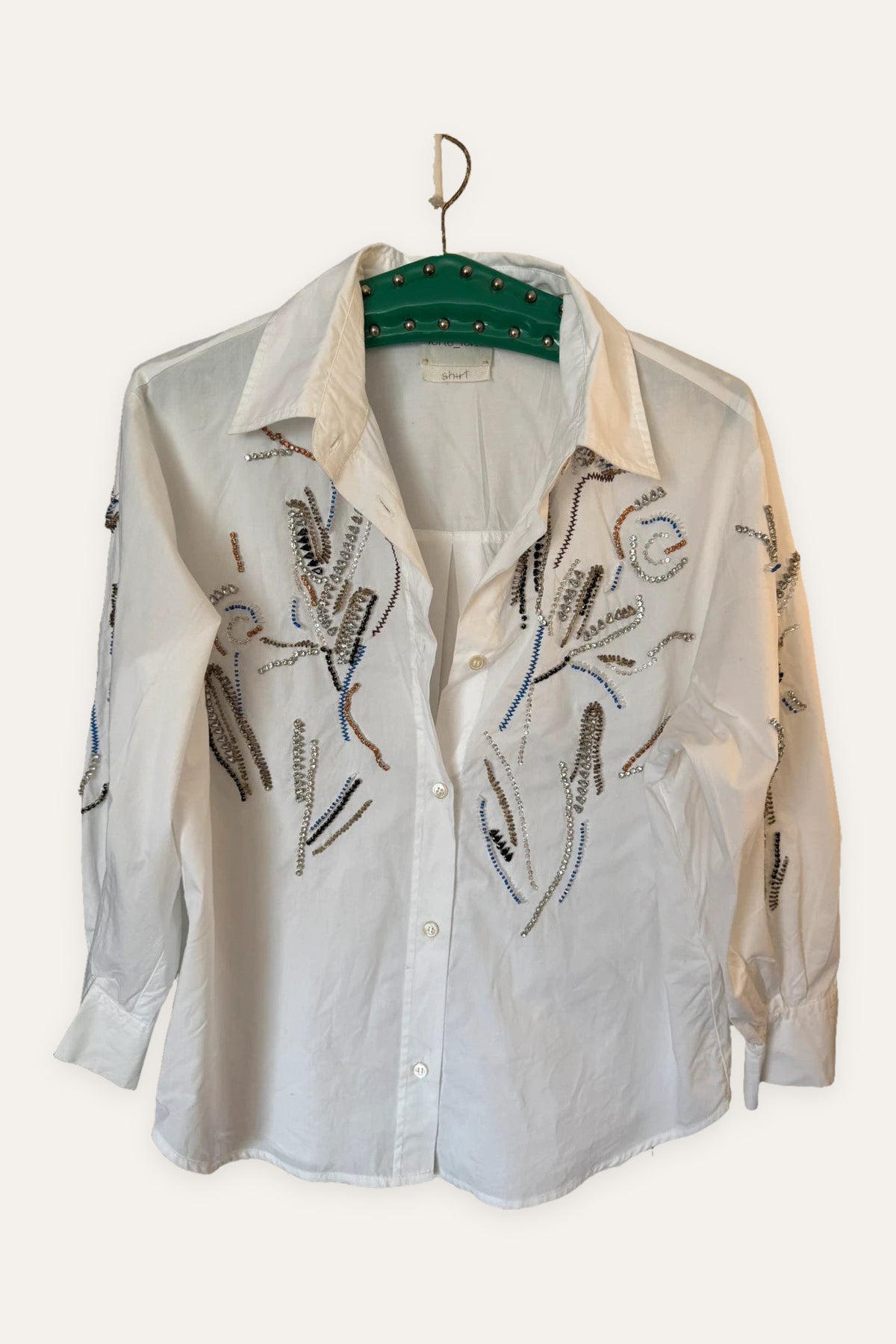 Forte Forte white shirt embroidered with crystals