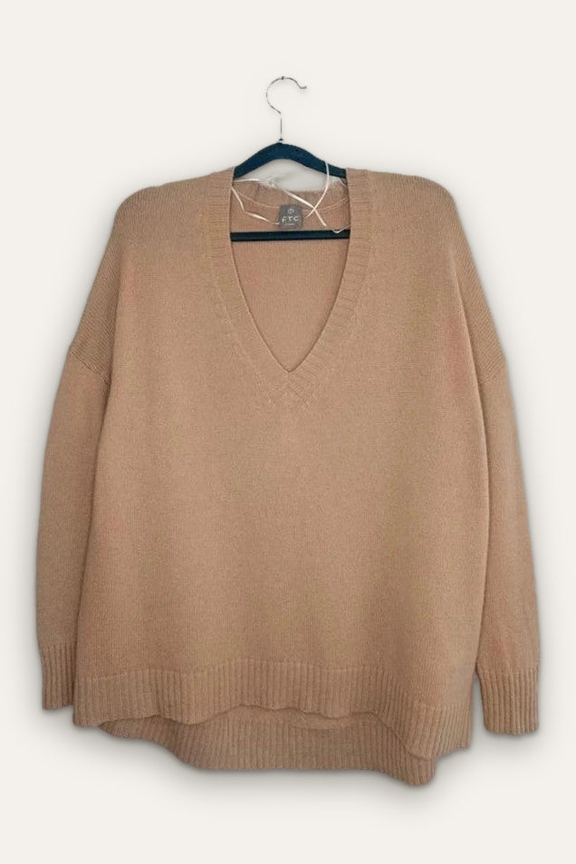 FTC beige cashmere oversize jumper sweater