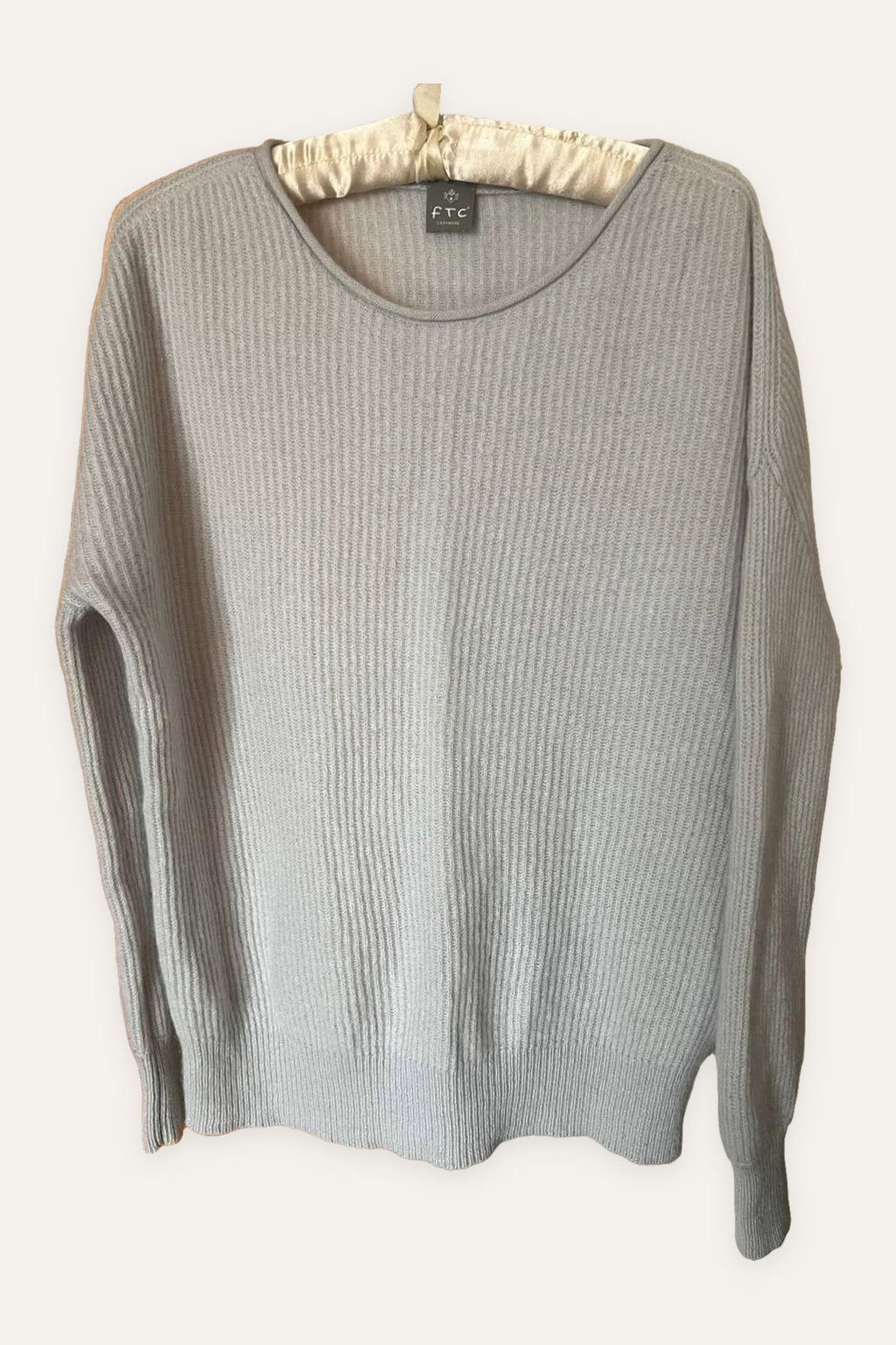 FTC dusty blue grey cashmere sweater jumper