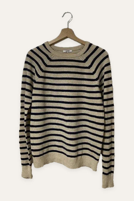 Ganni striped wool yak pullover jumper