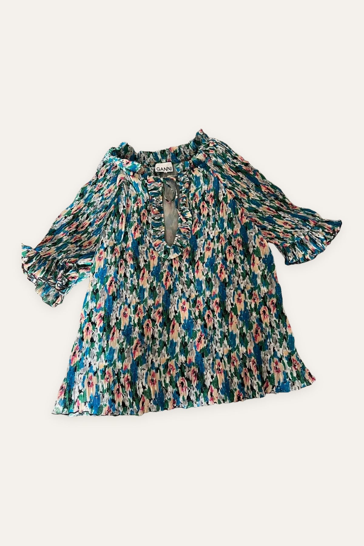 Ganni very beautiful pleated blouse