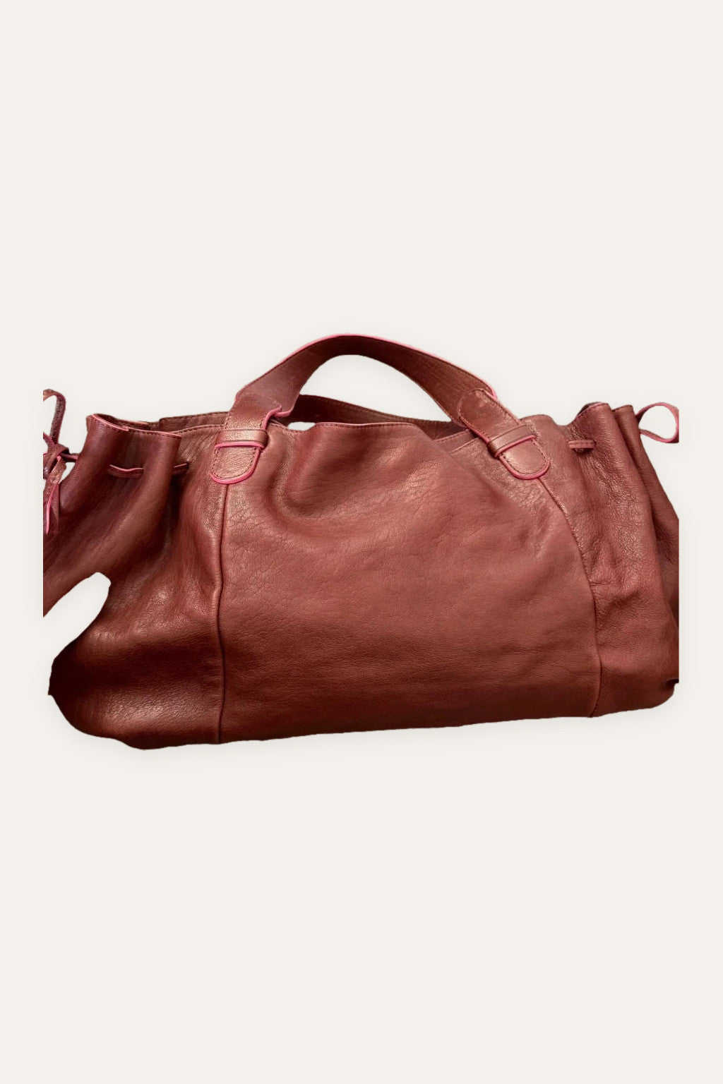 Gerard Darel 24H burgundy leather handbag