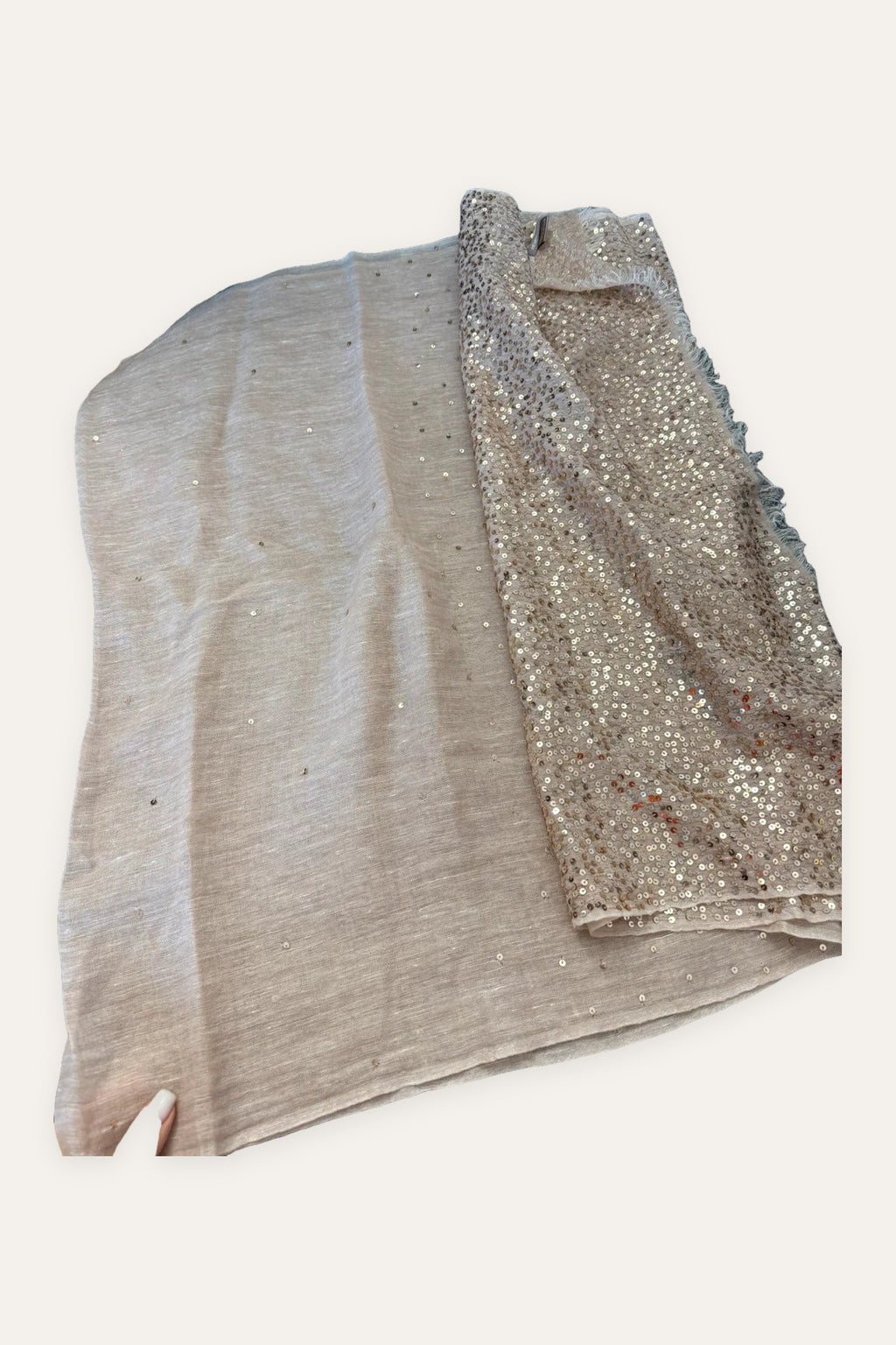 Hemisphere new wool linen scarf shawl with sequins