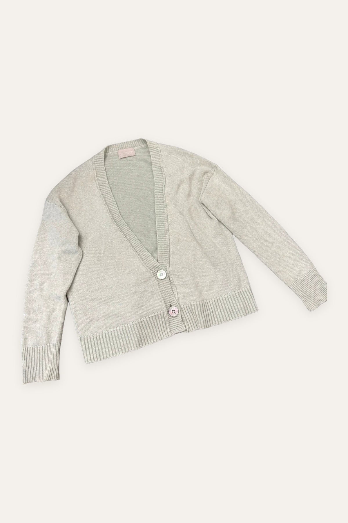 Hemisphere turquoise cashmere cotton silk blend cardigan