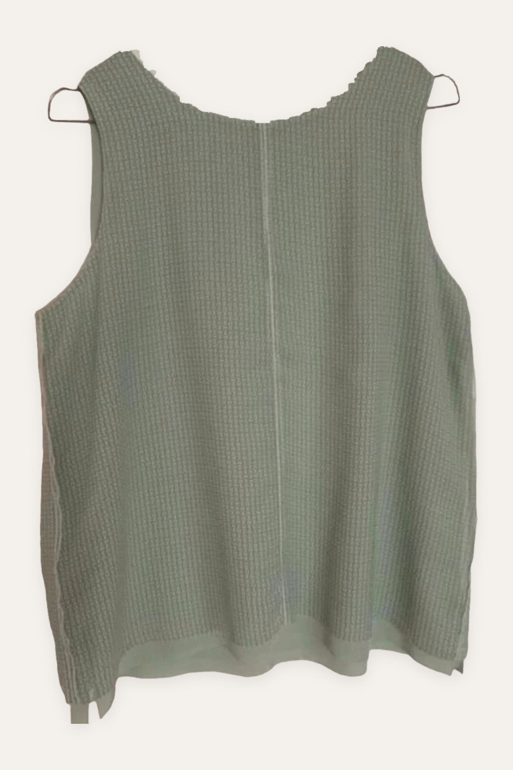 Hemisphere turquoise mint silk top H logo