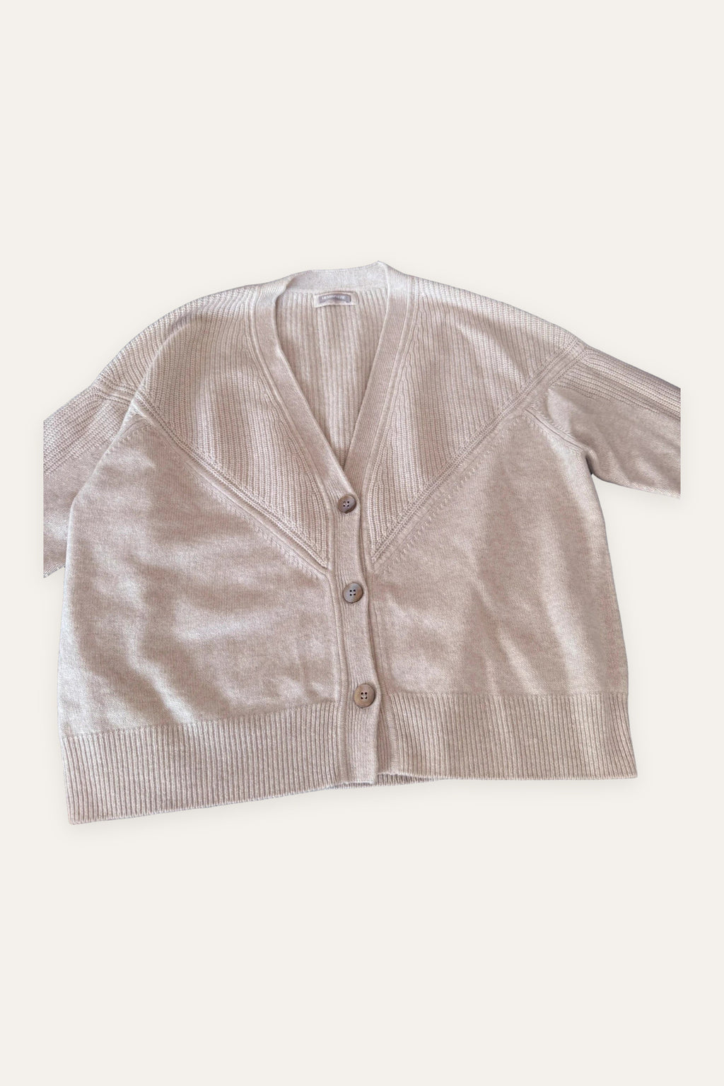 Hemisphere wool cashmere beige cardigan
