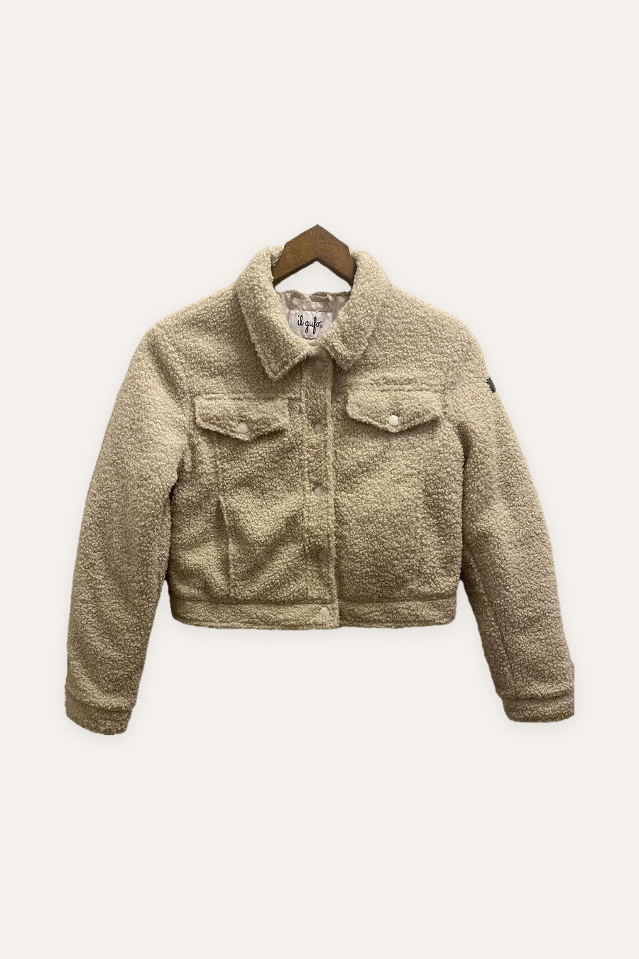 Il Gufo white fake shearling jacket