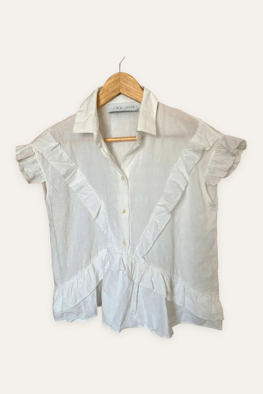 IRO white sleeveless cotton shirt