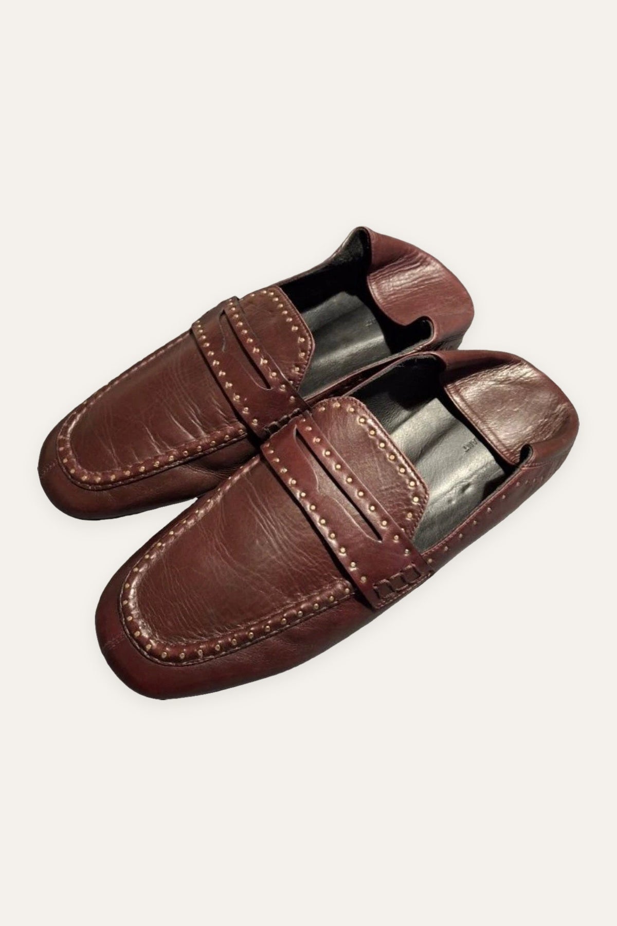 Isabel Marant burgundy brown leather moccasins