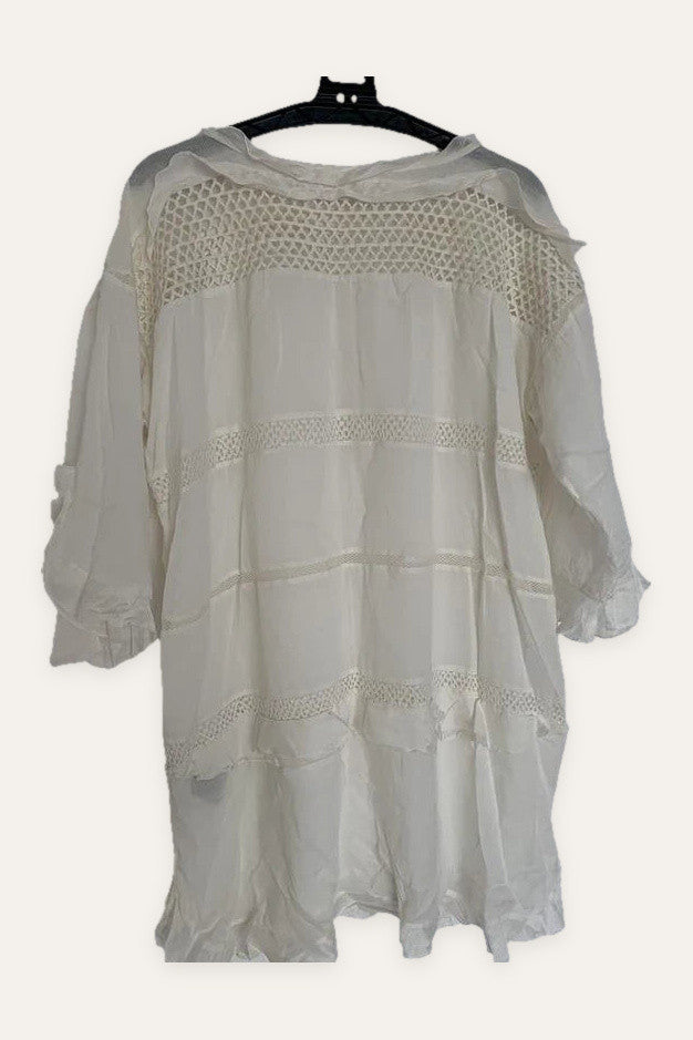 Isabel Marant white silk cotton linen dress