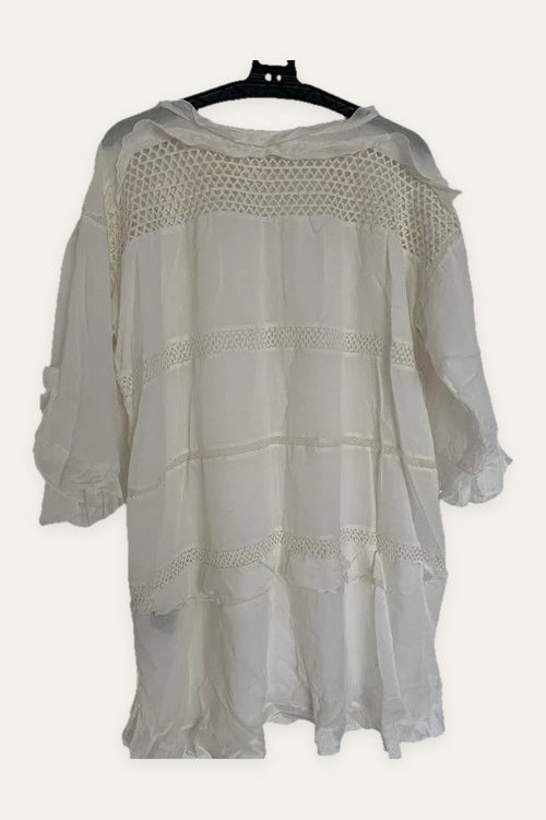 Isabel Marant white silk cotton linen dress