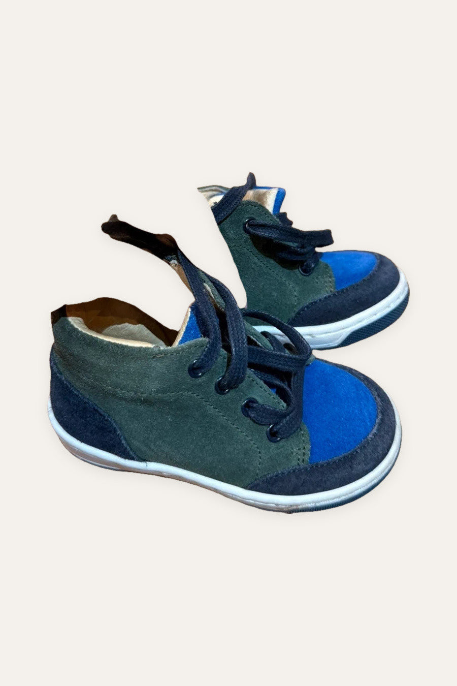 Jacadi green blue suede sneakers