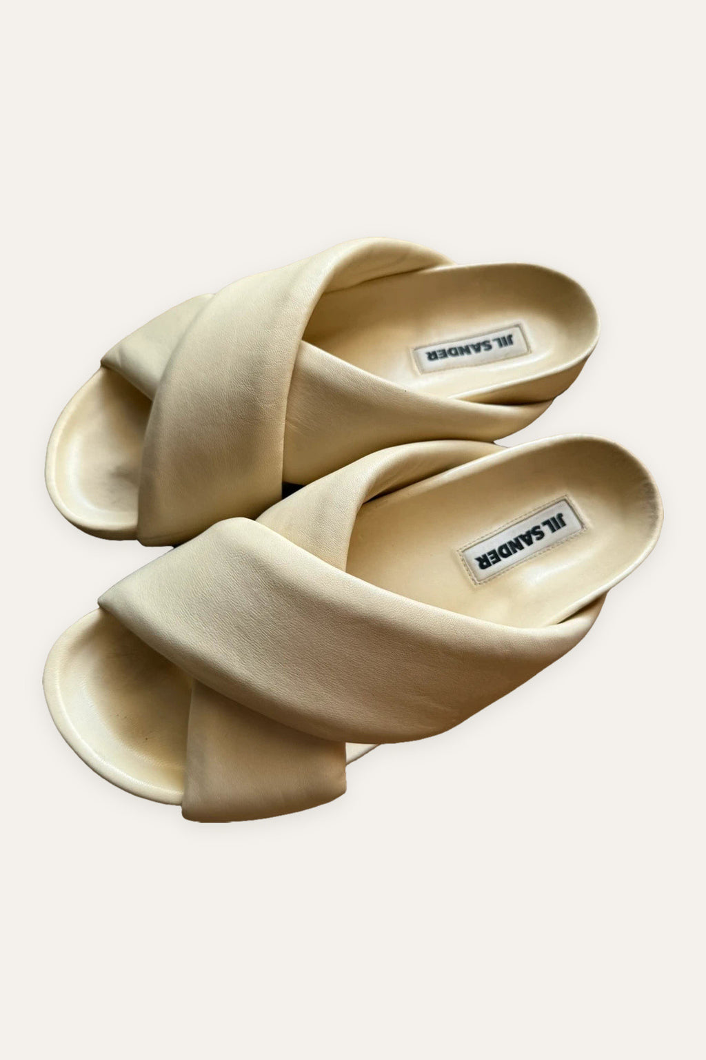 Jil Sander cream leather sandals