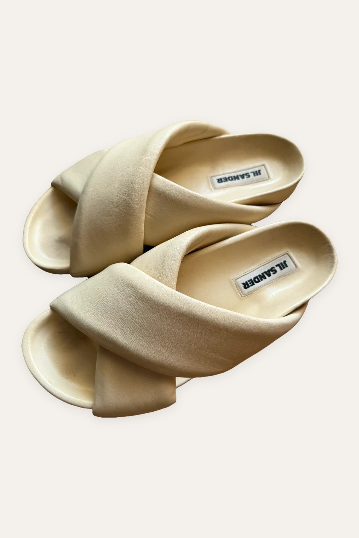 Jil Sander cream leather sandals