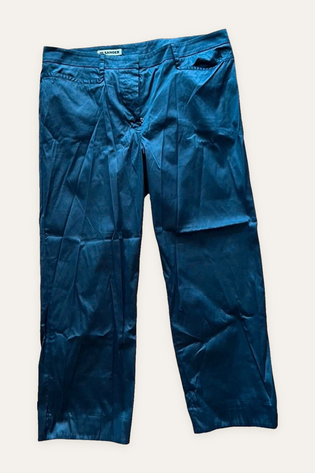 Jil Sander navy stretch cotton trousers