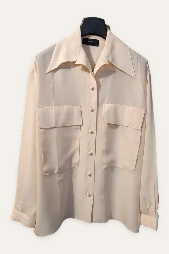 Joseph cam silk toile shirt pale banana