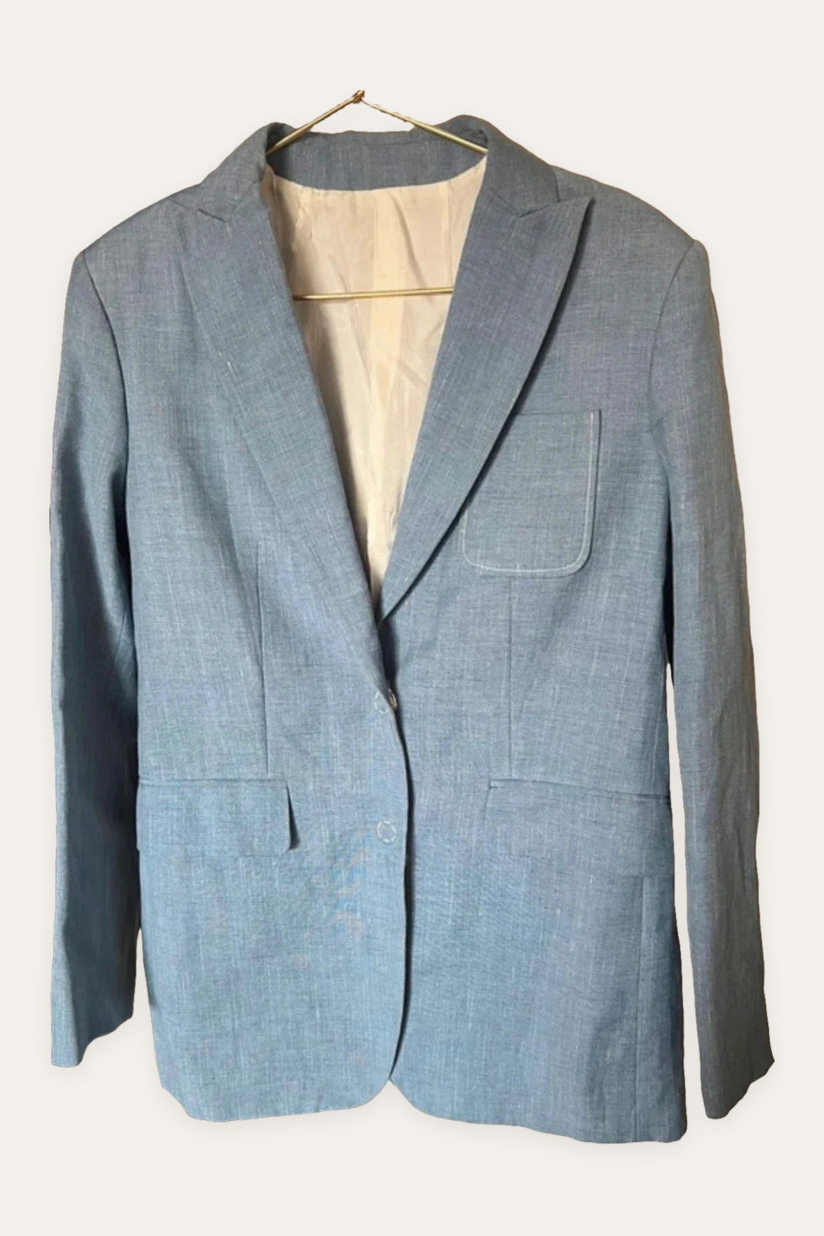 Joseph Hesston linen silk tailoring blue blazer jacket